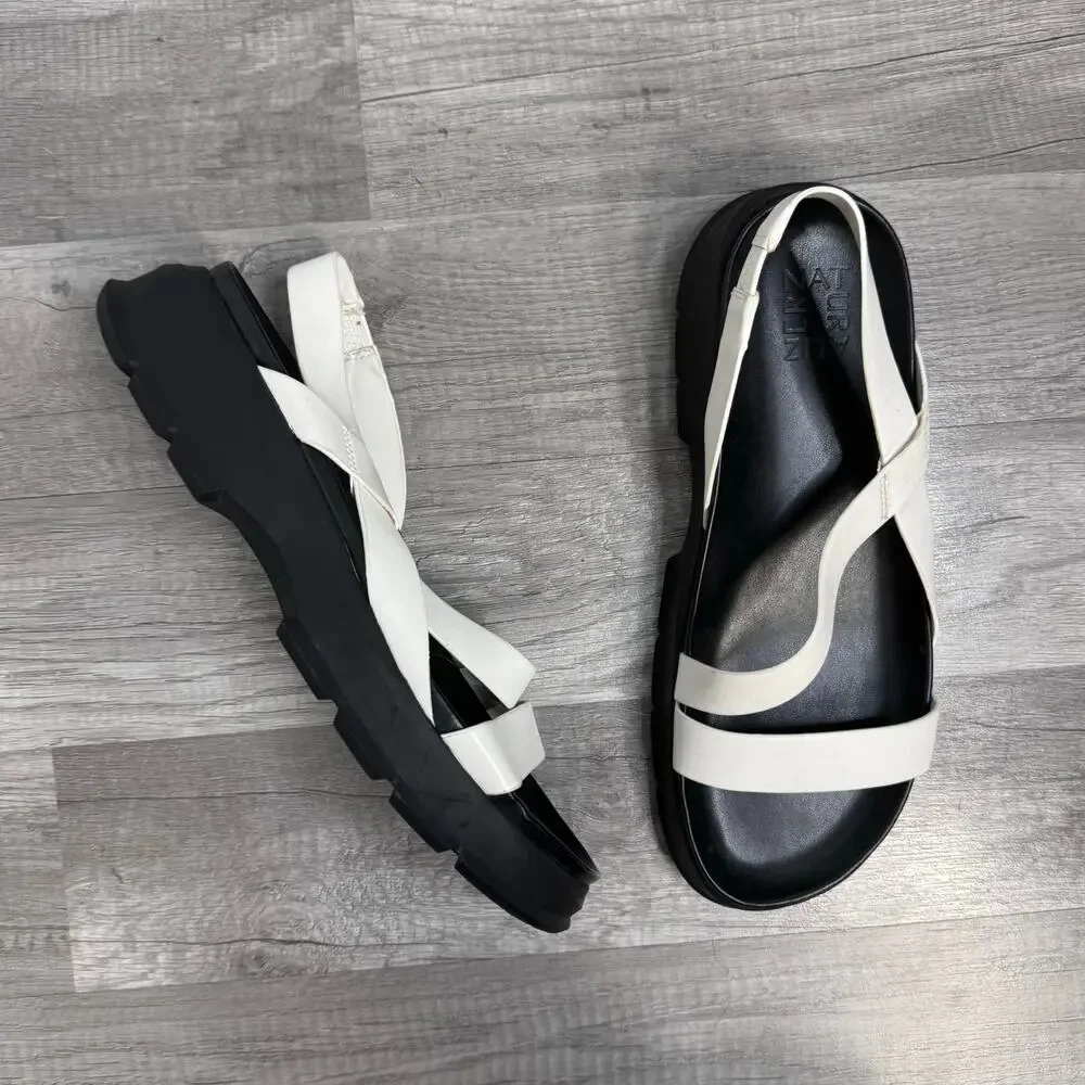 Naturalizer Jubalee Sport Sandals Chucky Black White Size 9 1/2